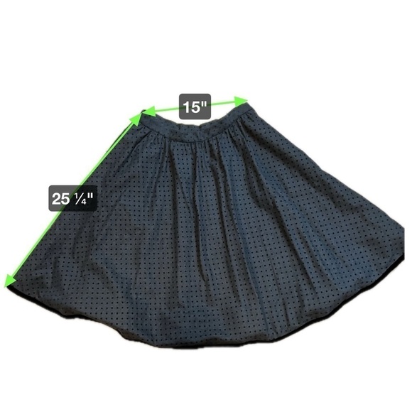 Oscar de la Renta Studio Vintage Grey and Black Dotted Wool Skirt Size 12 - Picture 8 of 8
